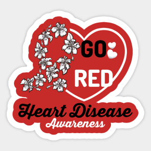 Go Red Heart Disease Awareness Cartoon Sticker